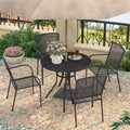 AECOJOY Metal Patio Table with 1.73" Umbrella Hole, Outdoor Round Dining Table
