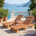 Tangkula Solid Wood Patio Chaise Lounge with 5-Level Adjustable Backrest (1/2)
