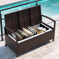 Tangkula 42 Gallon Outdoor Bench with Storage for Porch Backyard Poolside