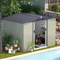 AECOJOY 8x6 Ft Outdoor Storage Tool Shed, Gray